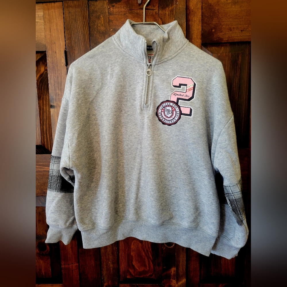 Limited 2 Girls Gray Quarter-Zip Sweatshirt